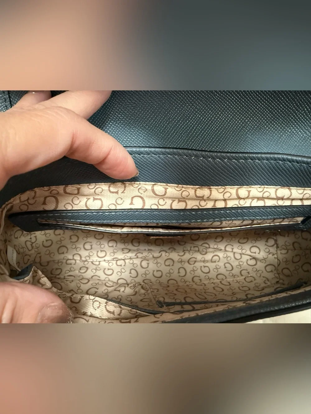 GUESS Los Angeles Harlow Saffiano Crossbody Bag with Gold Hardware